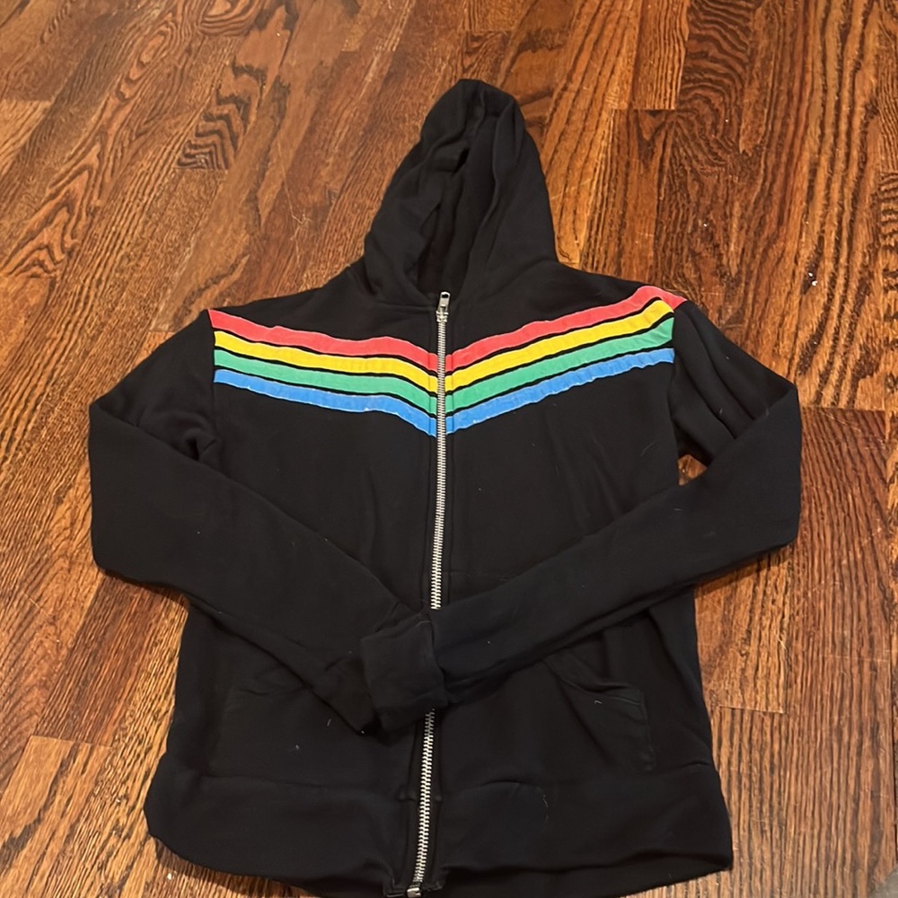 FBZ rainbow hoodie kids size Large